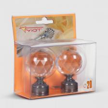 Наконечник Уют Наконечник D20 Ост Шар с огранкой, шоколад (уп.2шт)