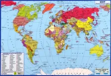 Карта/глобус РУЗ Ко Карта Мира политическая, двусторонняя. Новые границы