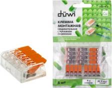 Клемма Duwi 26614 3 Клемма рычажковая, СМК 223-414, 4мм?, прозрачная, 5шт.,26614 3, цена за 1 шт