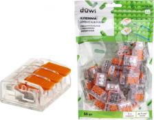 Клемма Duwi 26716 4 Клемма рычажковая, СМК 223-413, 0.5-4мм?, прозрачная, 50 шт., 26716 4, цена за 1 шт