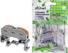 Клемма Duwi 26740 9 Клемма рычажковая, СМК-401DIN, 4мм?, серая, 5шт., 26740 9, цена за 1 шт