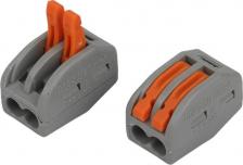 Клемма Эра NO-225-345 Клемма NO-225-345 универсальная 222-412 с рычагами 2-проводная 0.08-2.5/4 мм2, цена за 1 шт