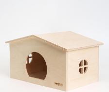 Клетка для грызунов Petmax Домик деревянный с окнами 25*16*15см