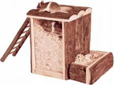Клетка для грызунов Trixie Домик для мышей и хомяков с лестницей дерево 16х20х20см