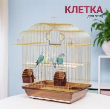 Клетка для птиц Petmax Клетка для птиц, 44х32х48 см, золотая