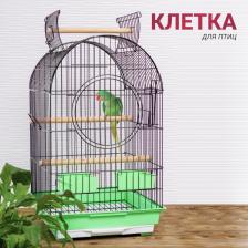 Клетка для птиц Petmax Клетка для птиц, 46,5х47,5х77,5 см, черно-зеленая
