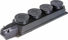 Колодка розеточная ИЭК Розетка 4-м Омега РБ34-1-0м с защ. крышкой IP44 каучук PKR64-016-2-K02