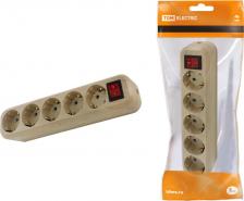 Колодка розеточная TDM Electric Колодка розеточная 5 гнезд 2П+3 с выключателем16А 250В Эко, цена за 1 шт