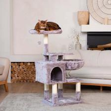 Комплекс для кошек Petmax Дом-когтеточка (50х40х110,5 см) с гамаком и лежанкой для кошек