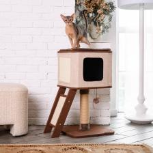 Комплекс для кошек Petmax Дом-когтеточка для кошек, 42х42х73,7 см