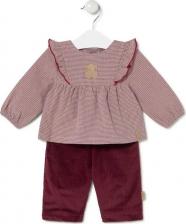 Комплект/костюм для малыша Tous Детский комплект блузка в клетку виши и вельветовые джоггеры, вишневый красный