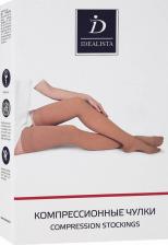 Компрессионный трикотаж Экотен Luomma Idealista ID-310W / Луомма - компрессионные чулки, на широкое бедро, удлиненные, 72-83 см, открытый носок, S (II), карамель 4680281025457