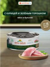 Консервы Almo Nature консервы для кошек и котят с курицей и зеленым горошком в бульоне, 100 г