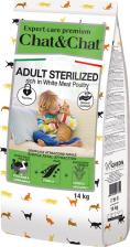 Сухой корм Chat&chat Adult Sterilized Сухой корм для стерилизованных кошек, с белым мясом птицы, 14 кг