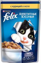 Консервы Felix Влажный корм для кошек Аппетитные кусочки, с курицей в желе, 26шт, 85г