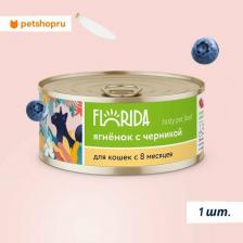 Консервы Florida консервы для кошек "Ягненок с черникой" 0,1 кг