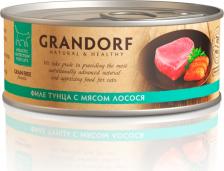 Grandorf Влажный корм для кошек Филе тунца с мясом лосося 0,07 кг – фото 1