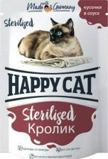 Консервы Happy Cat Влажный корм для кошек кролик, для стерилизованных, 24 шт по 100 г