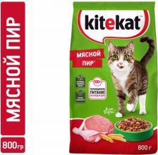 Сухой корм Kitekat Сухой корм для кошек мясной пир 800 г