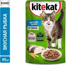 Консервы Kitekat Влажный корм для кошек, с рыбой в соусе, 28 шт по 85 г