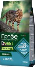 Сухой корм Monge Корм для кошек BWild Grain Free беззерновой для стерилизованных, тунец с горохом сух. 1,5кг