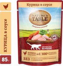 Консервы Nature's Table Корм для кошек Курица в соусе пауч 85г