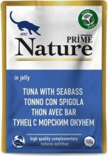 Консервы Prime NATURE паучи в желе Тунец с морским окунем для кошек 100г (12 паучей)