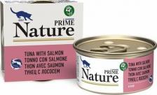 Консервы Prime Nature влажный корм для кошек, с тунцом и лососем, кусочки в бульоне, в консервах - 85 г