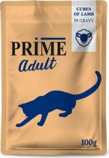 Консервы Prime Влажный корм MEAT ADULT CAT для кошек кусочки из ягненка в бульоне пауч
