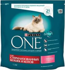 Сухой корм Purina Корм для стерилизованных кошек и кастрированных котов с лососем и пшеницей 750г