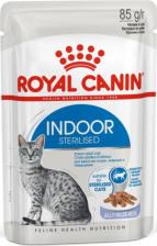 Консервы Royal Canin Indoor Sterilised влажный корм, полнорационный, для кастрированных и стерилизованных кошек, живущих в помещении, кусочки в желе, в паучах - 85 г