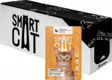 Консервы Smart Cat Влажный корм для кошек с кусочками курицы и морковью в соусе, 25шт по 85г