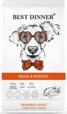 Корм для собак Best Dinner Сухой корм для собак Sensible Adult Medium&Maxi, утка, картофель, 3кг