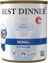 Корм для собак Best Dinner Влажный корм Vet Profi Renal с курицей при заболеваниях почек для собак 340 г