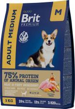 Корм для собак Brit Dog Adult Medium сухой корм для взрослых собак средних пород с курицей 1кг