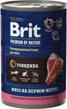 Корм для собак Brit Консервы by Nature для взрослых собак всех пород с говядиной 410 грамм