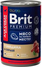 Корм для собак Brit Корм консервированный для собак говядина и сердце, 410 г