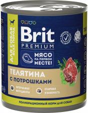 Корм для собак Brit Корм консервированный для собак телятина с потрошками, 750 г