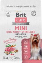 Корм для собак Brit Mini, Сухой корм с индейк. для стер. соб. мин. п,"Adult Sterilised. Metabolic",0.4кг, 5079100