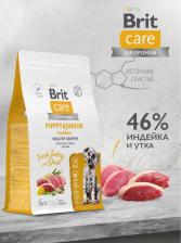 Корм для собак Brit Сухой корм супер-премиум с индейкой и уткой для щенков средних пород "Dog Puppy&Junior M Healthy Growth" 3 кг