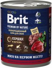 Корм для собак Brit Влажный корм для собак by Nature с сердцем и печенью 850г