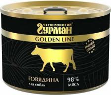 Корм для собак Четвероногий гурман Консервы Golden для собак с говядиной в натуральном желе 525г 89075