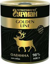 Корм для собак Четвероногий гурман Влажный корм для собак Golden line с олениной 340г