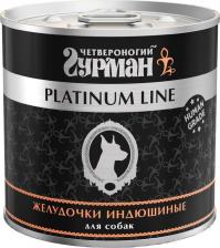 Корм для собак Четвероногий гурман Влажный корм для собак Platinum Line, индейка, 12шт, 240г