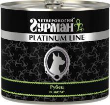 Корм для собак Четвероногий гурман Влажный корм для собак Platinum line, рубец говяжий в желе, 525г