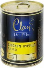 Корм для собак CLAN De File полнорационный влажный корм для собак, с курицей, кусочки в желе, в консервах - 340 г
