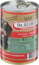 Корм для собак Dr. Alder Корм для собак Алдерс Гарант 80%рубленного мяса Рубец, сердце банка 410г