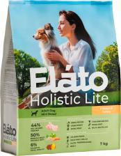 Корм для собак Elato Корм сухой Holistic Lite для взрослых собак мелких пород, с курицей и индейкой, 7 кг