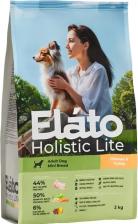 Корм для собак Elato Сухой корм Holistic Lite для собак мелких пород с курицей и индейкой, 2 кг