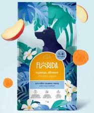 Корм для собак Florida Сухой корм для взрослых собак средних пород с курицей и яблоком, 14 кг